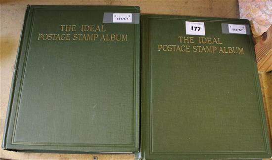 STAMPS, foreign, inc Austria, Denmark, France, Germany+States, Italy, Japan, USA, in two green Ideal albums vols I & II